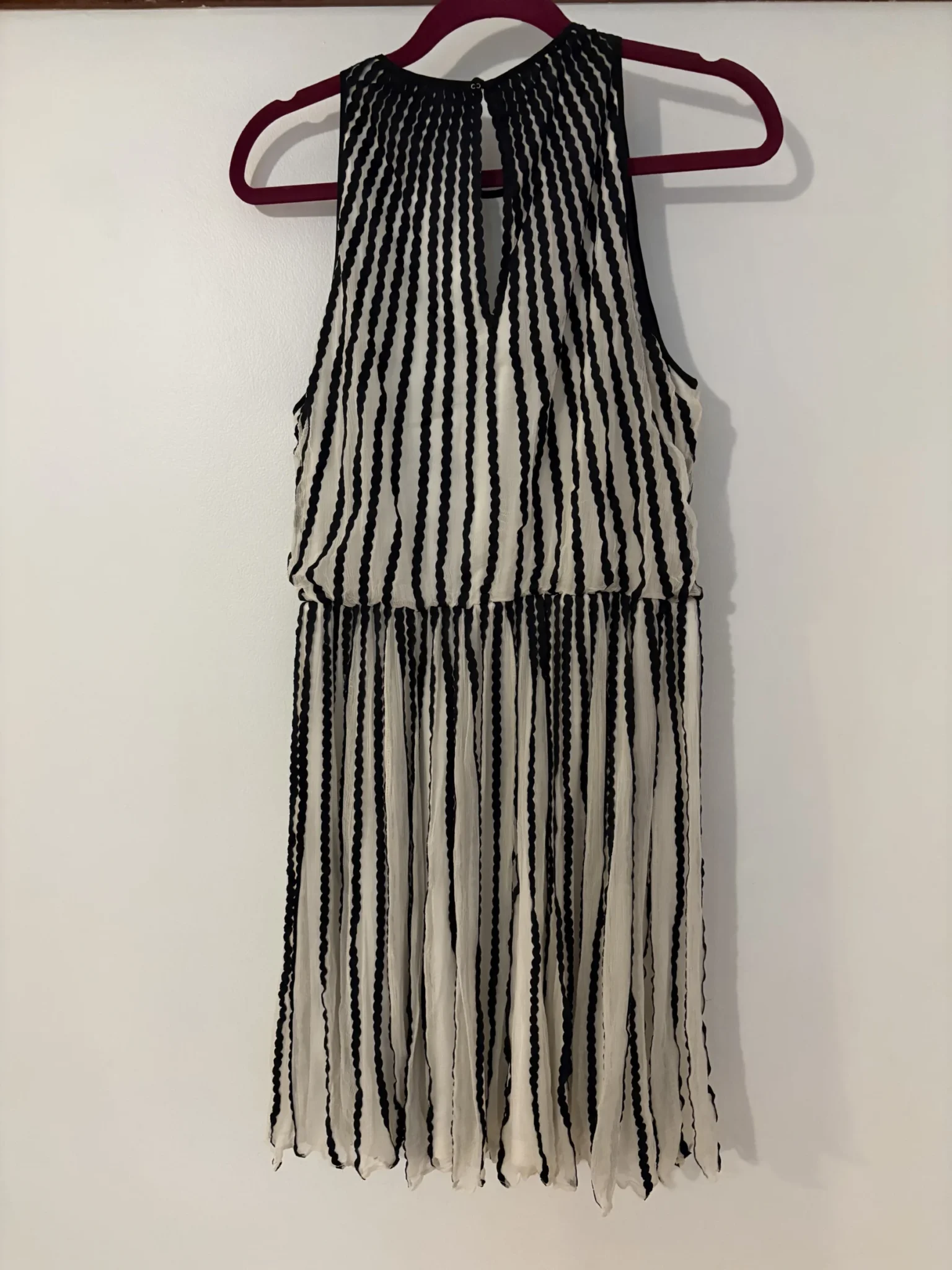 Image for Black and ivory pleated midi dress