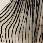 Thumbnail for Black and ivory pleated midi dress