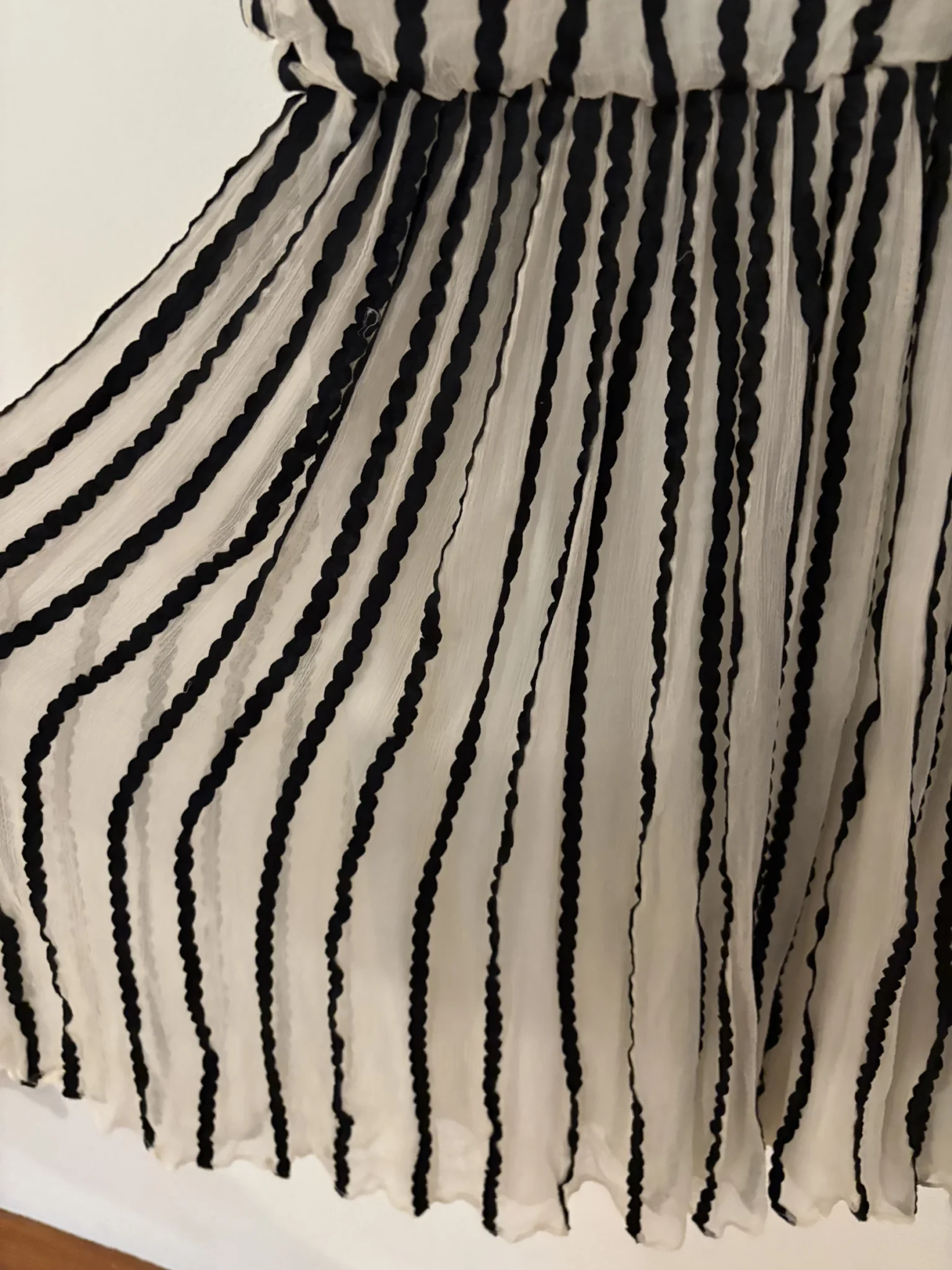 Image for Black and ivory pleated midi dress