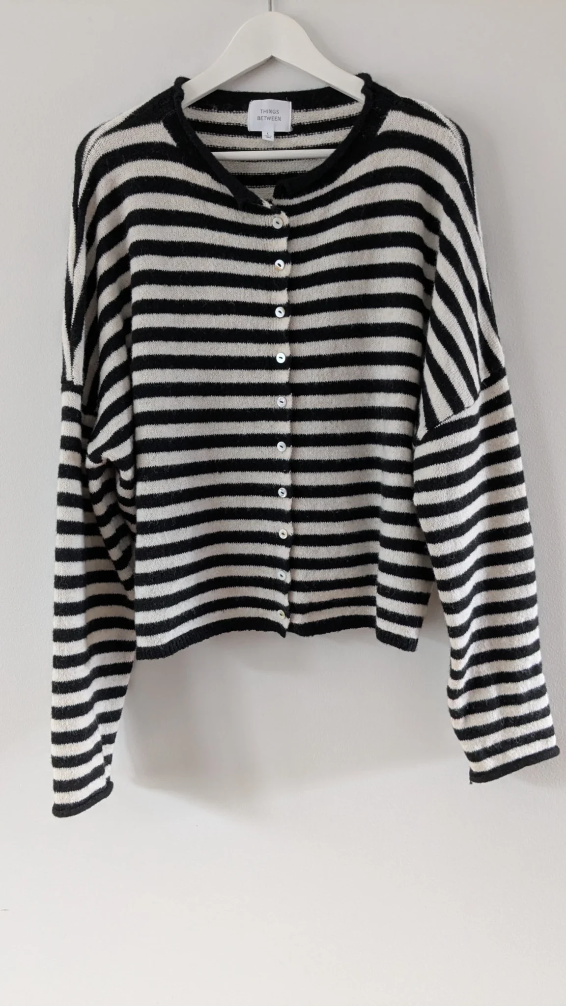Featured image for Oversized striped knitted cardigan