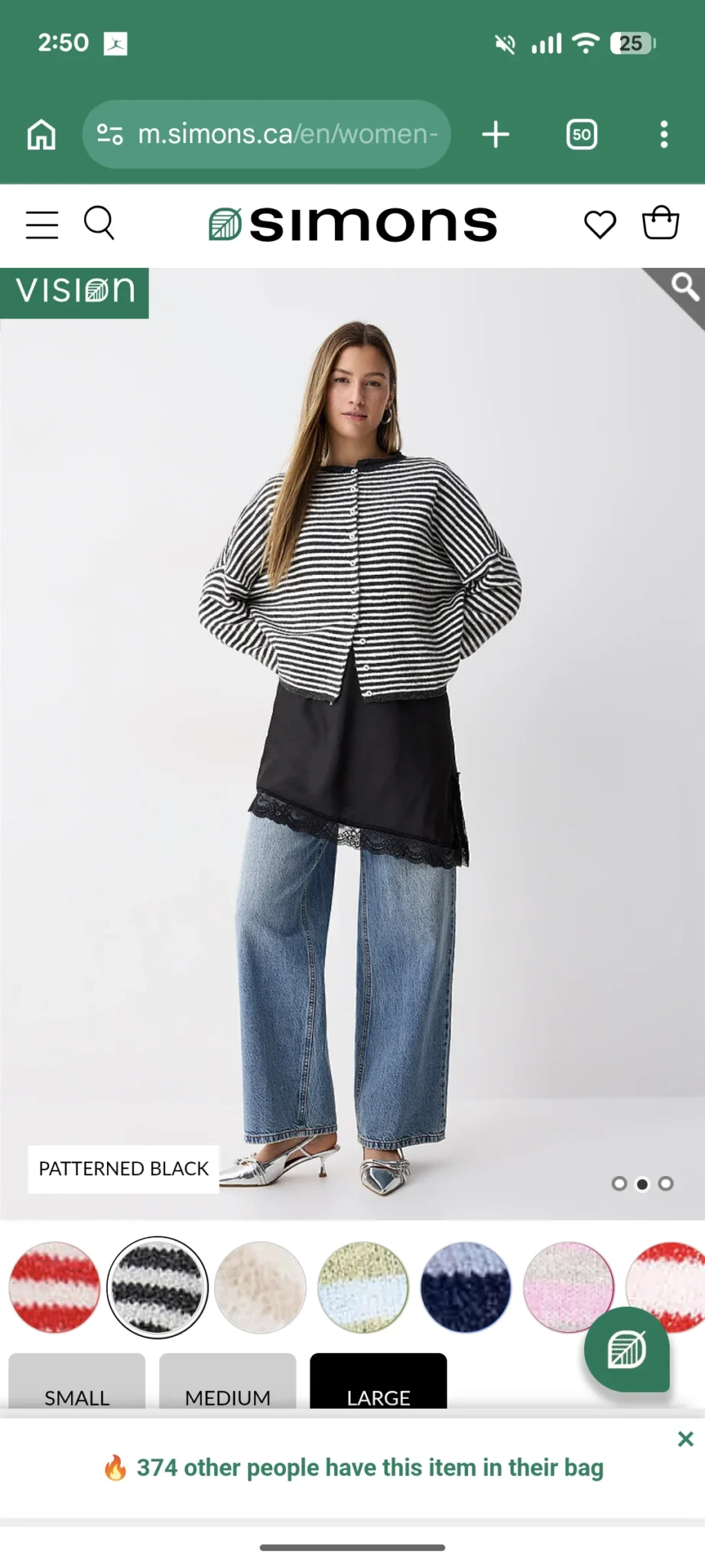 Image for Oversized striped knitted cardigan