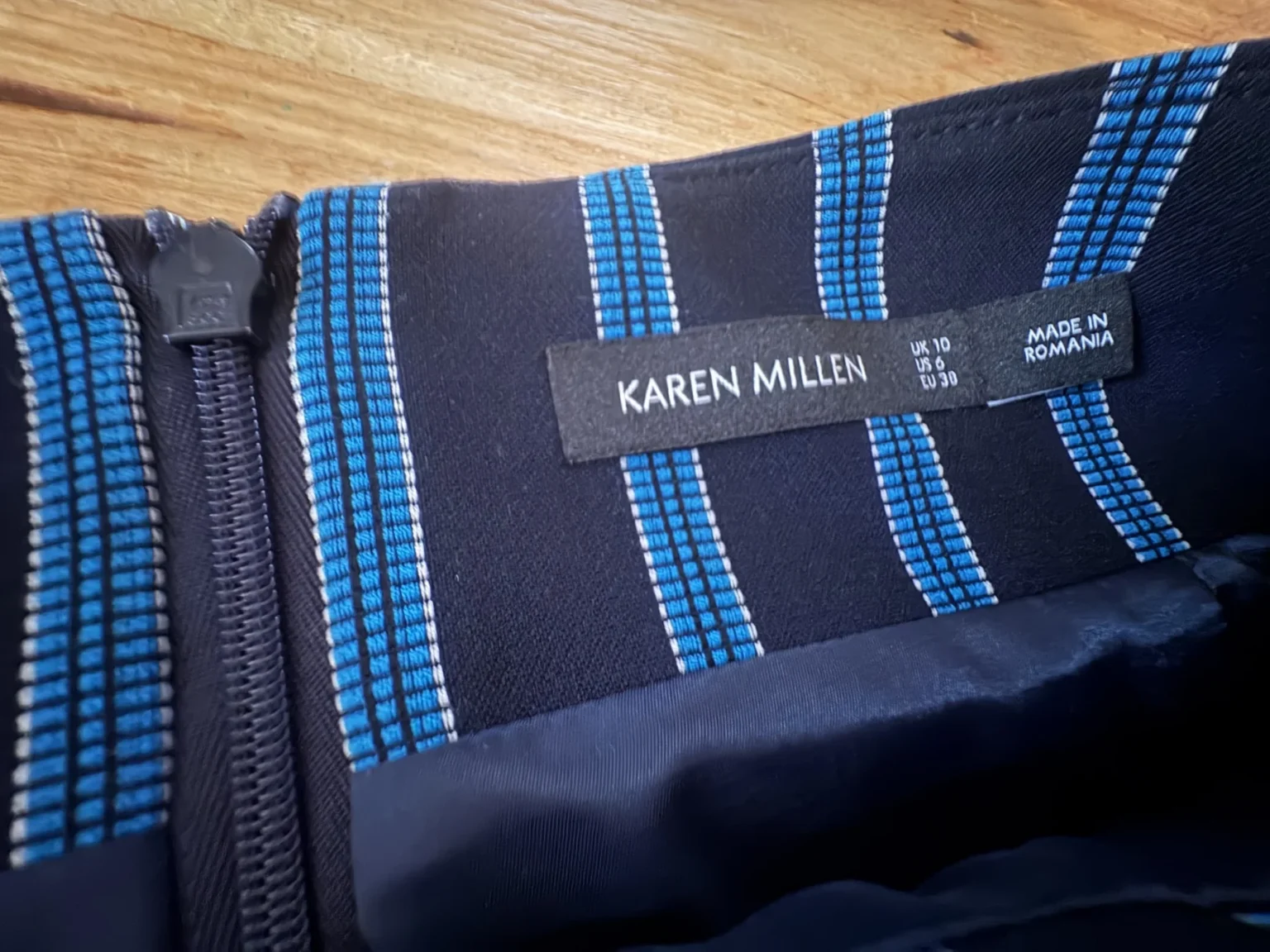 Image for Jupe droite Karen Millen bleu marine et turquoise