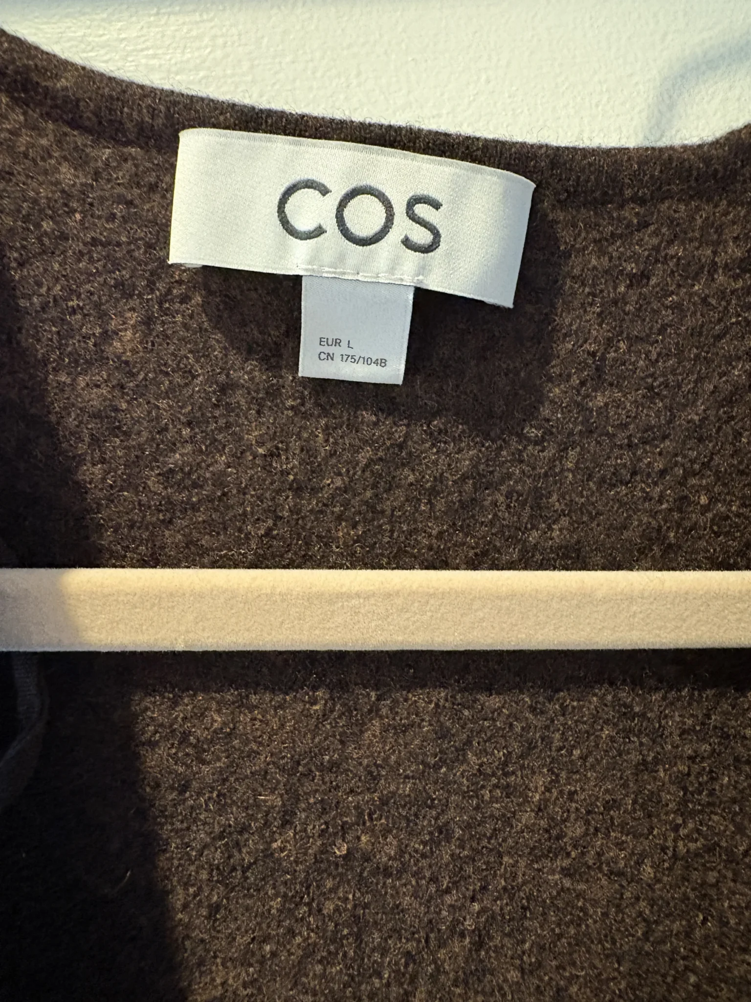 Image for COS chocolate-brown boiled wool pinafore dress