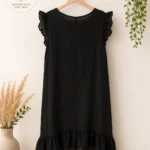 Featured thumbnail for Robe noire Bellaumbra en lin – Taille 1X – Made in Italy