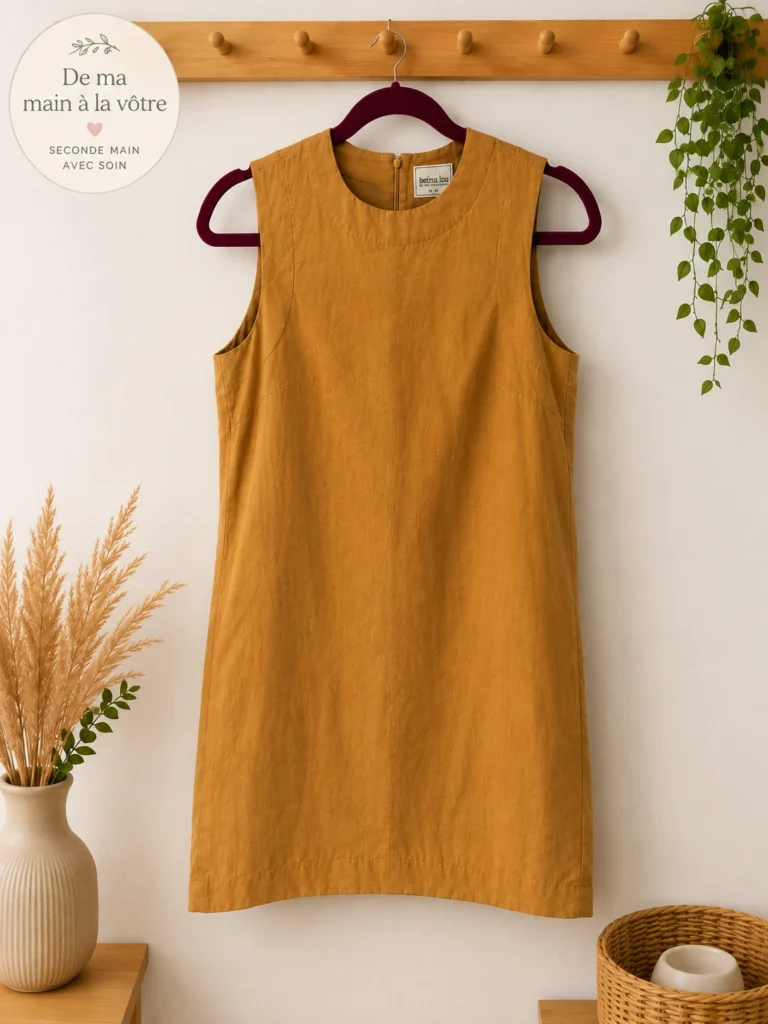 Featured image for Betina Lou dress in mustard-coloured linen and cotton