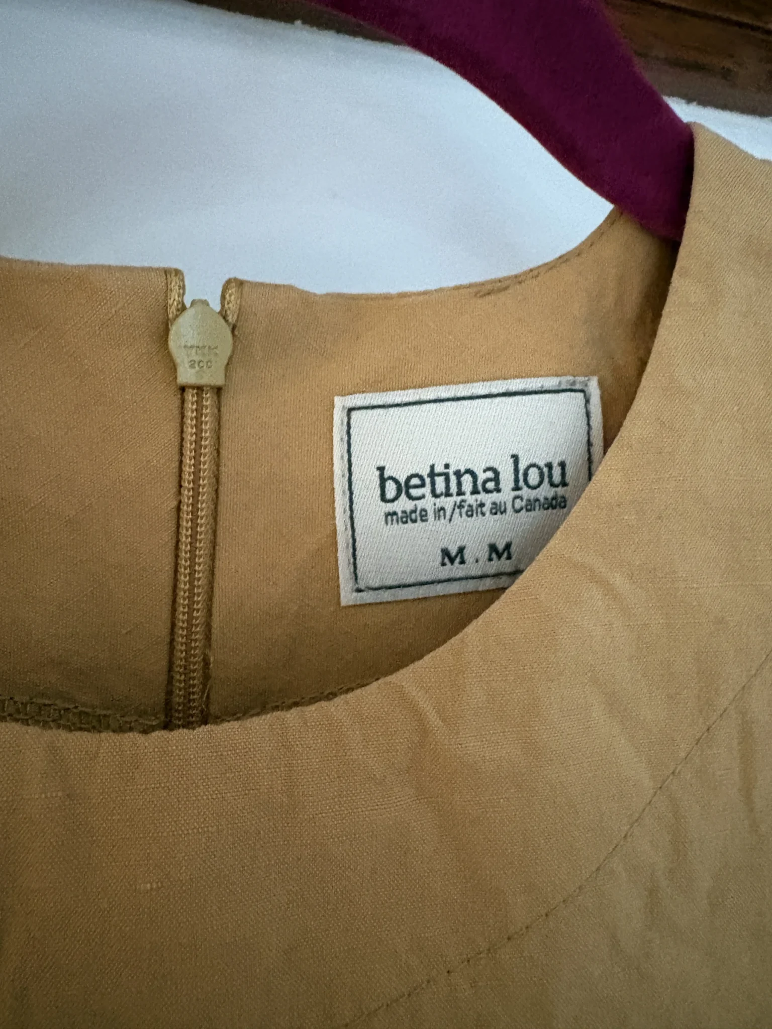 Image for Betina Lou dress in mustard-coloured linen and cotton