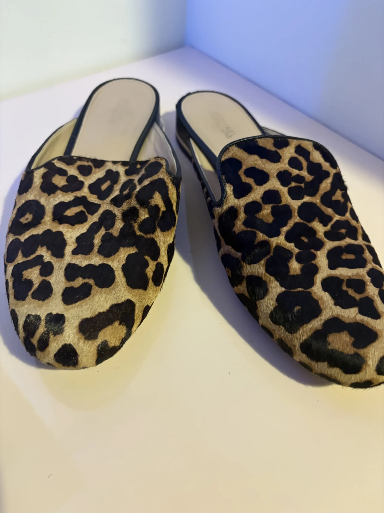 Image for Michael Kors – Leopard-print calfskin-effect leather mules – Size 9M