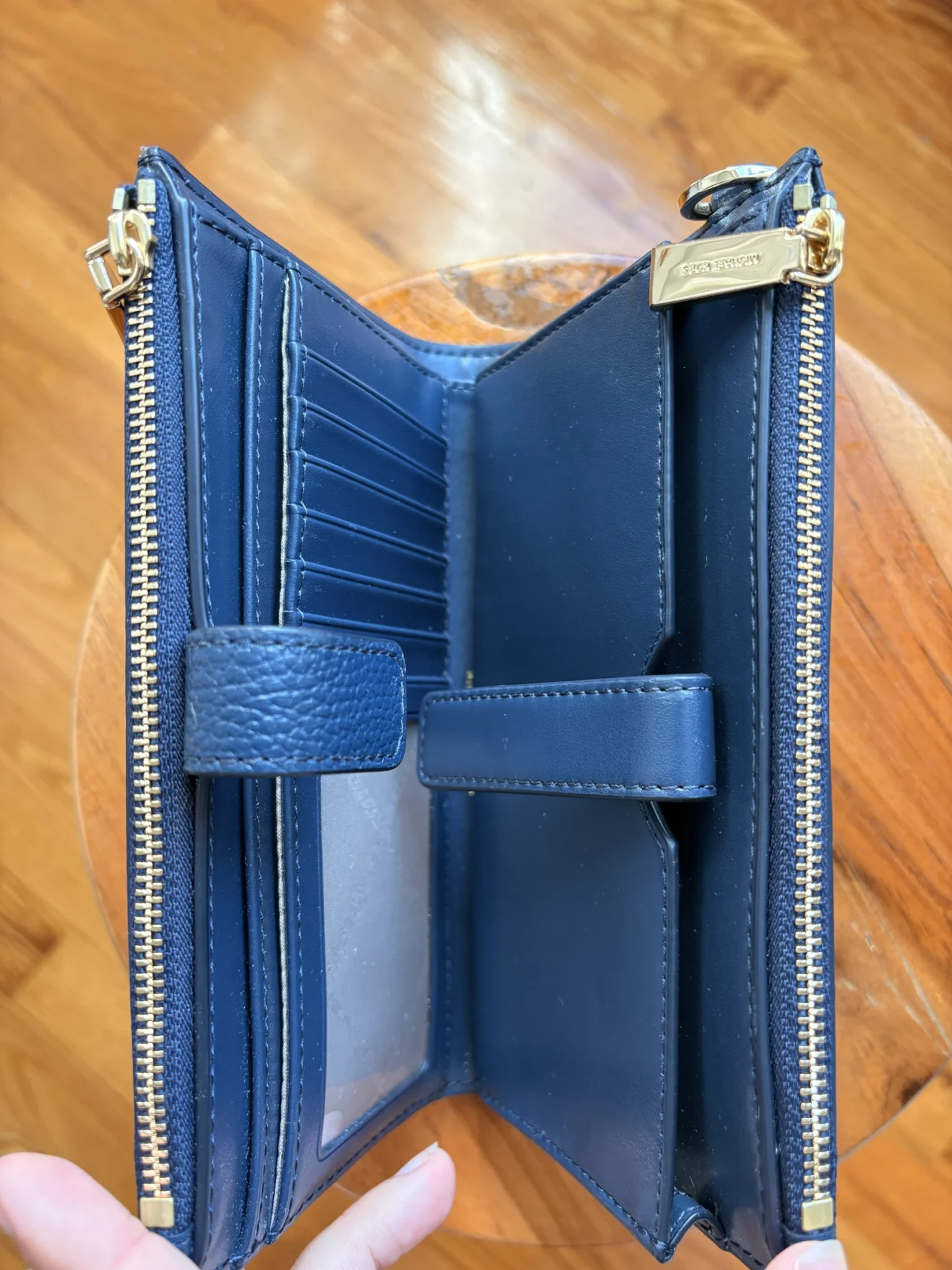 Image for Large, brand-new Michael Kors wallet in navy blue