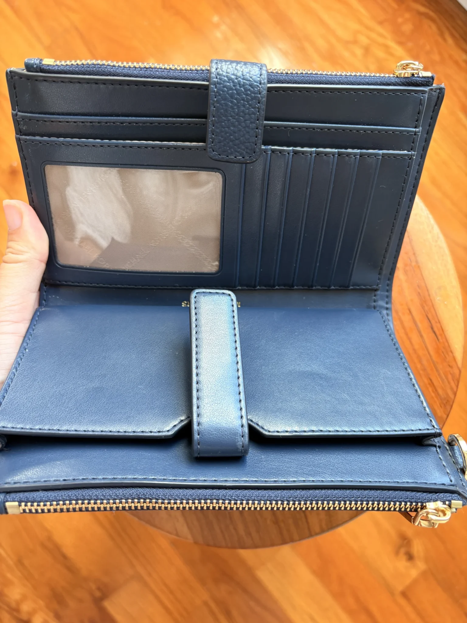 Image for Large, brand-new Michael Kors wallet in navy blue