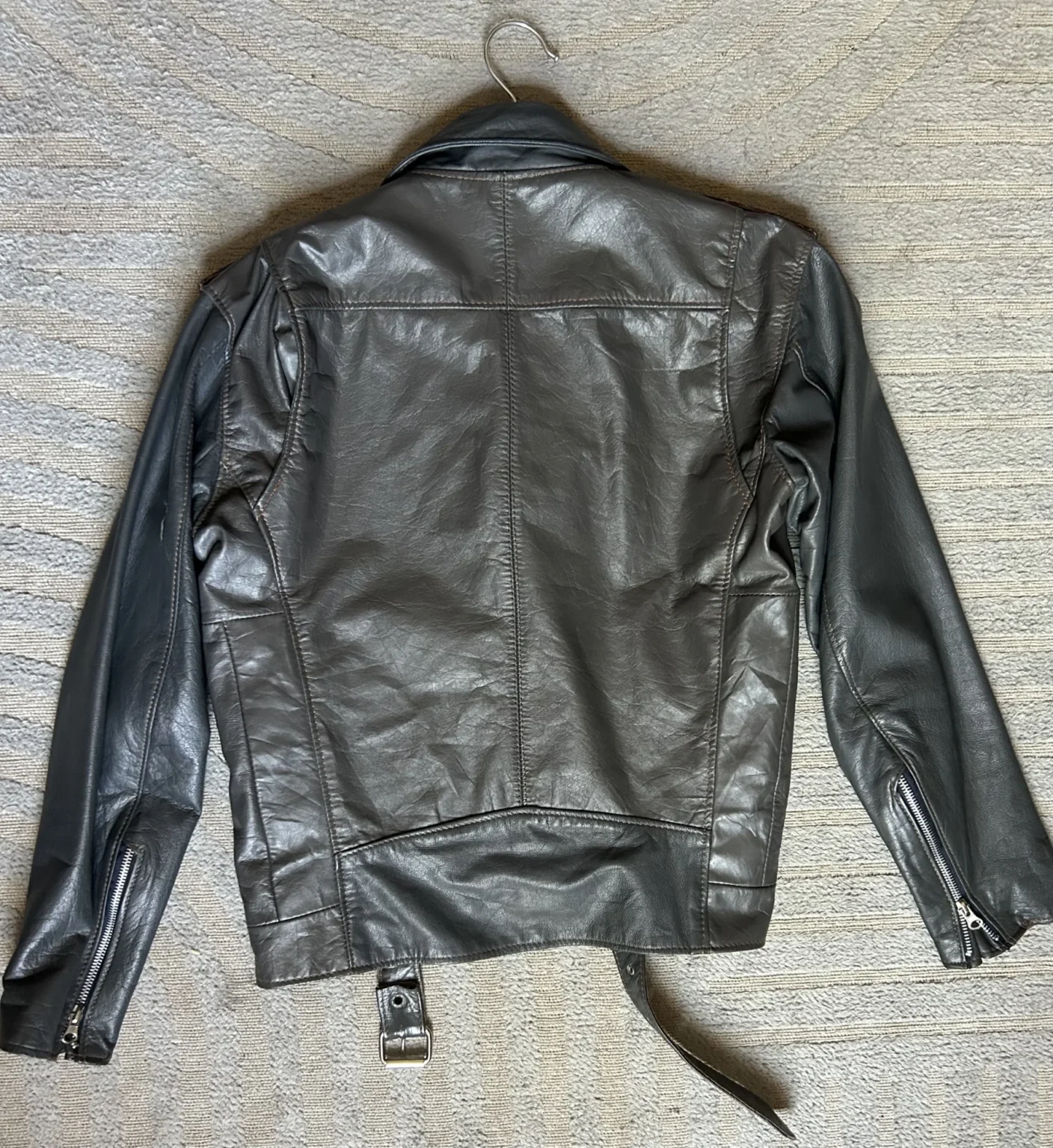 Image for Manteau de cuir recyclé style perfecto