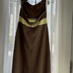 Thumbnail for Robe brune avec ligne verte pâle