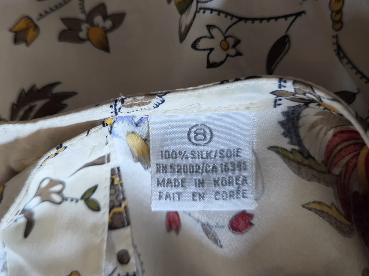 Image for 100% Soie-Blouse ivoire à jolis motifs