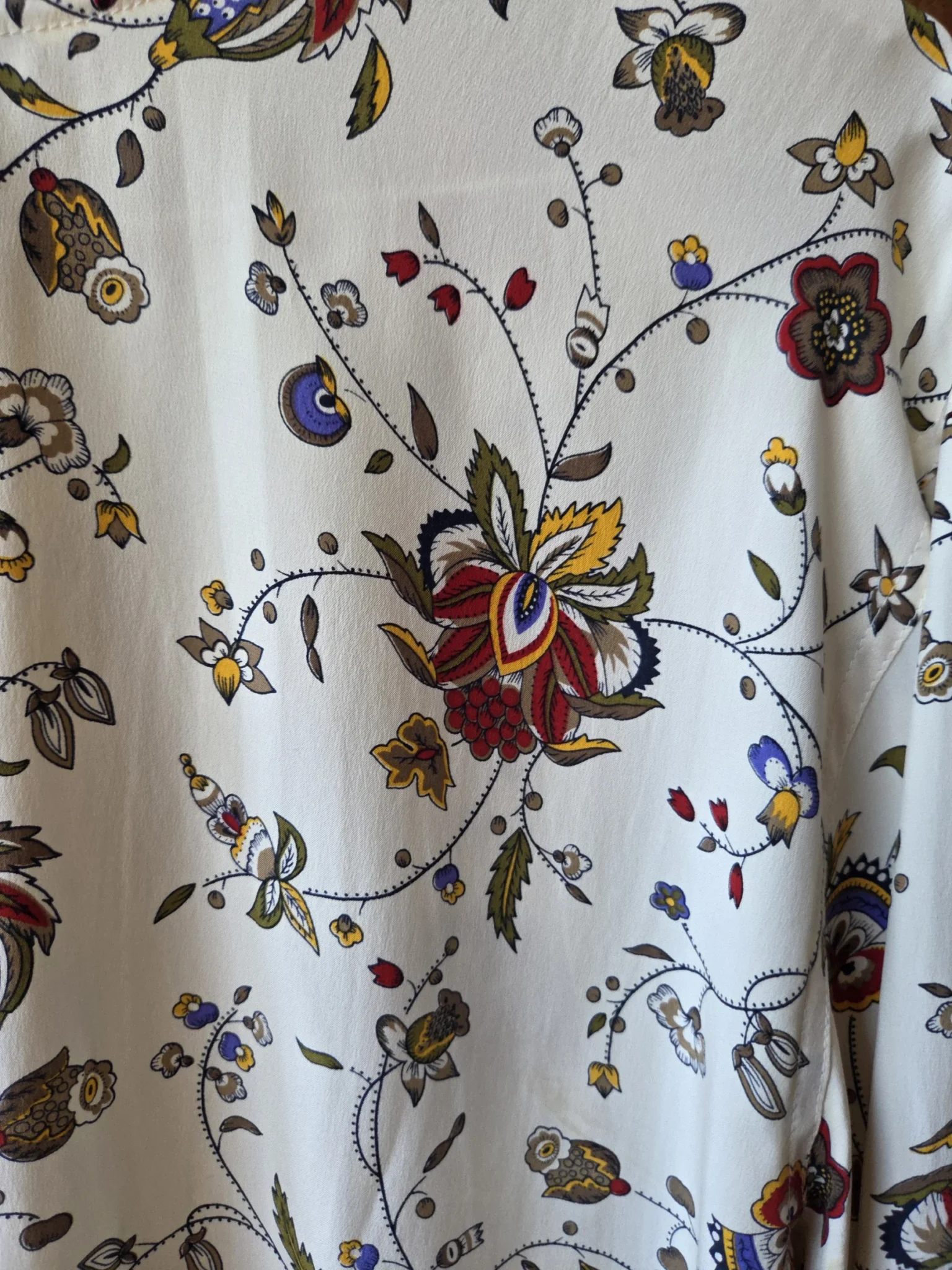 Image for 100% Soie-Blouse ivoire à jolis motifs