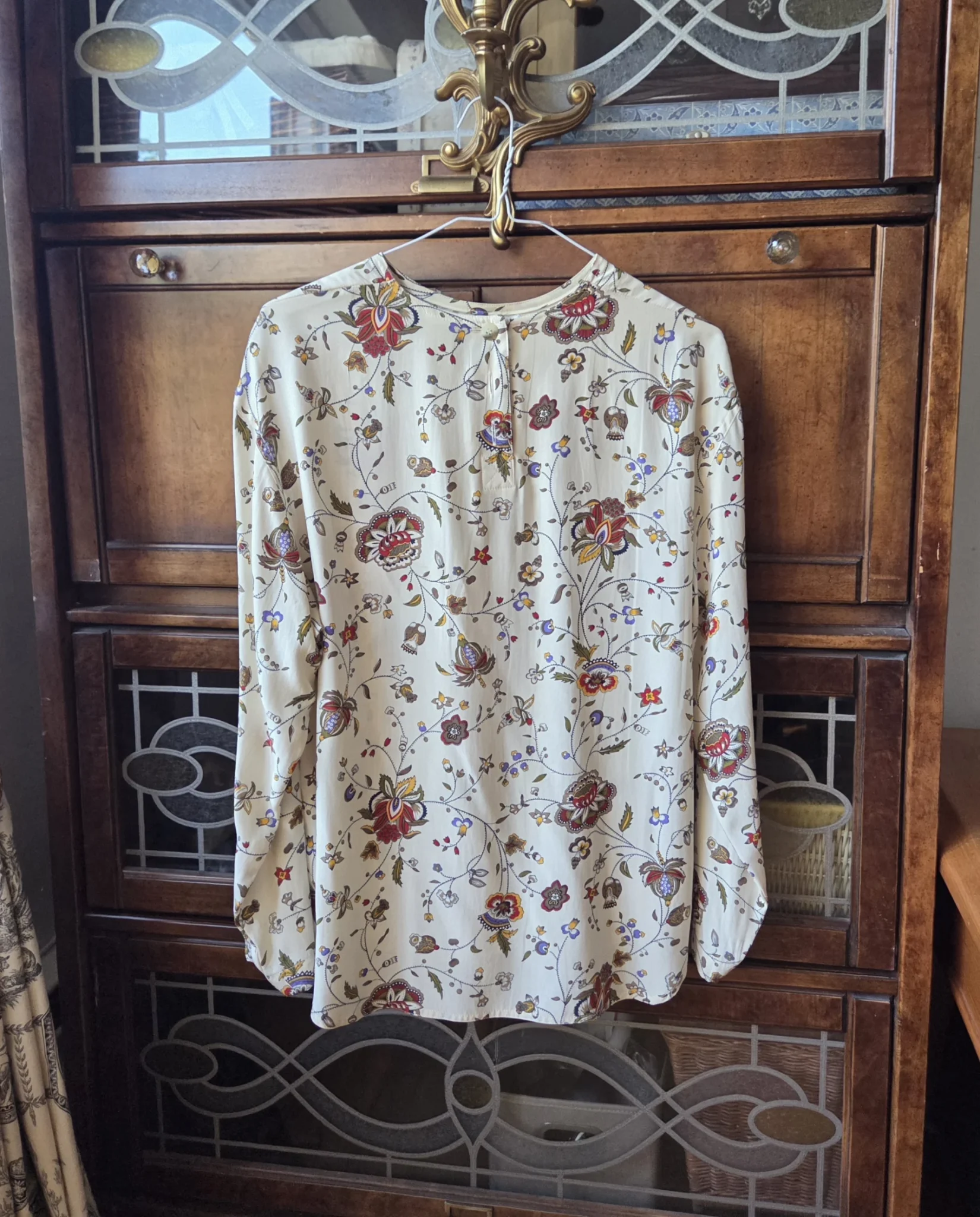 Image for 100% Soie-Blouse ivoire à jolis motifs