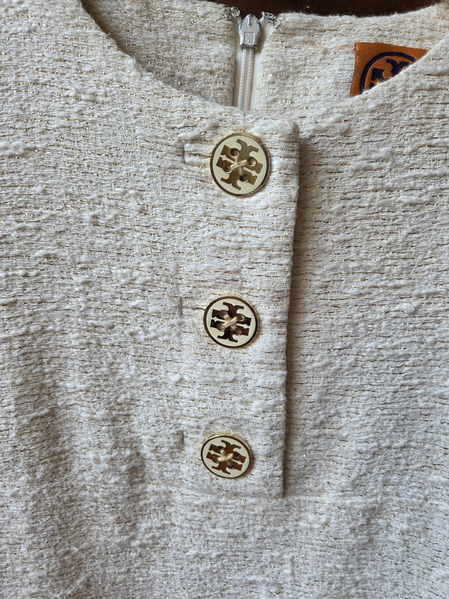 Image for Tory Burch – Stunning ivory-white dress, tweed-style