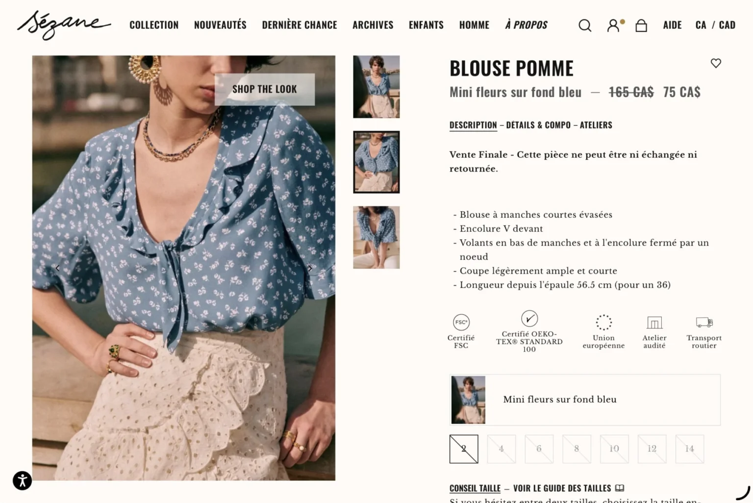 Image for ♥️Blouse modèle pomme SÉZANE