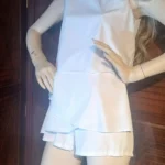 Thumbnail for One-piece outfit: white culottes skirt