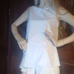 Thumbnail for One-piece outfit: white culottes skirt