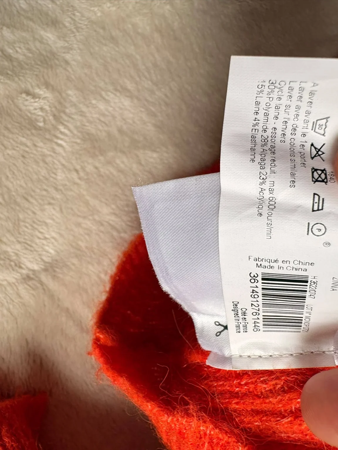 Image for Pull rouge Monoprix, jamais porté