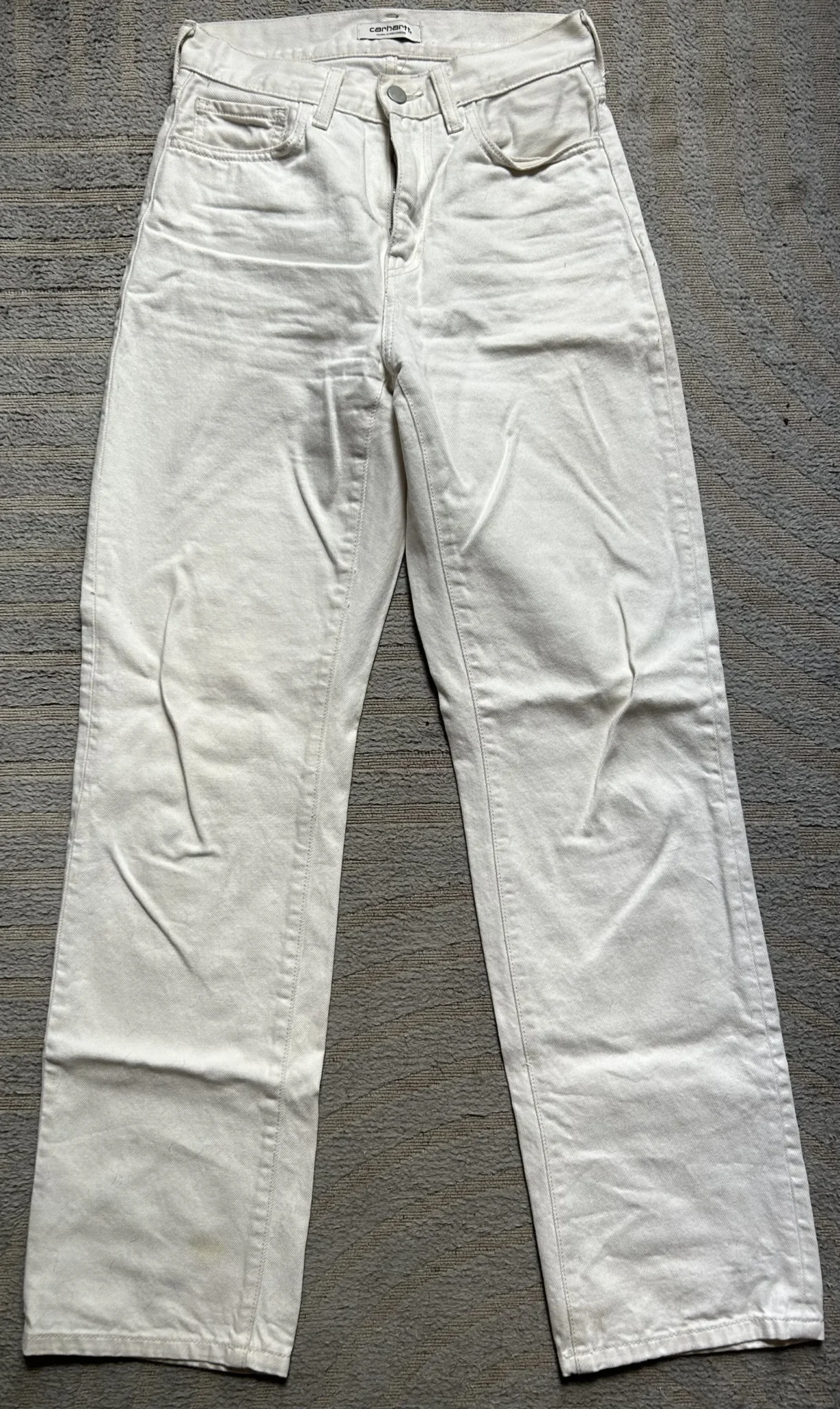 Featured image for Carhartt white denim trousers