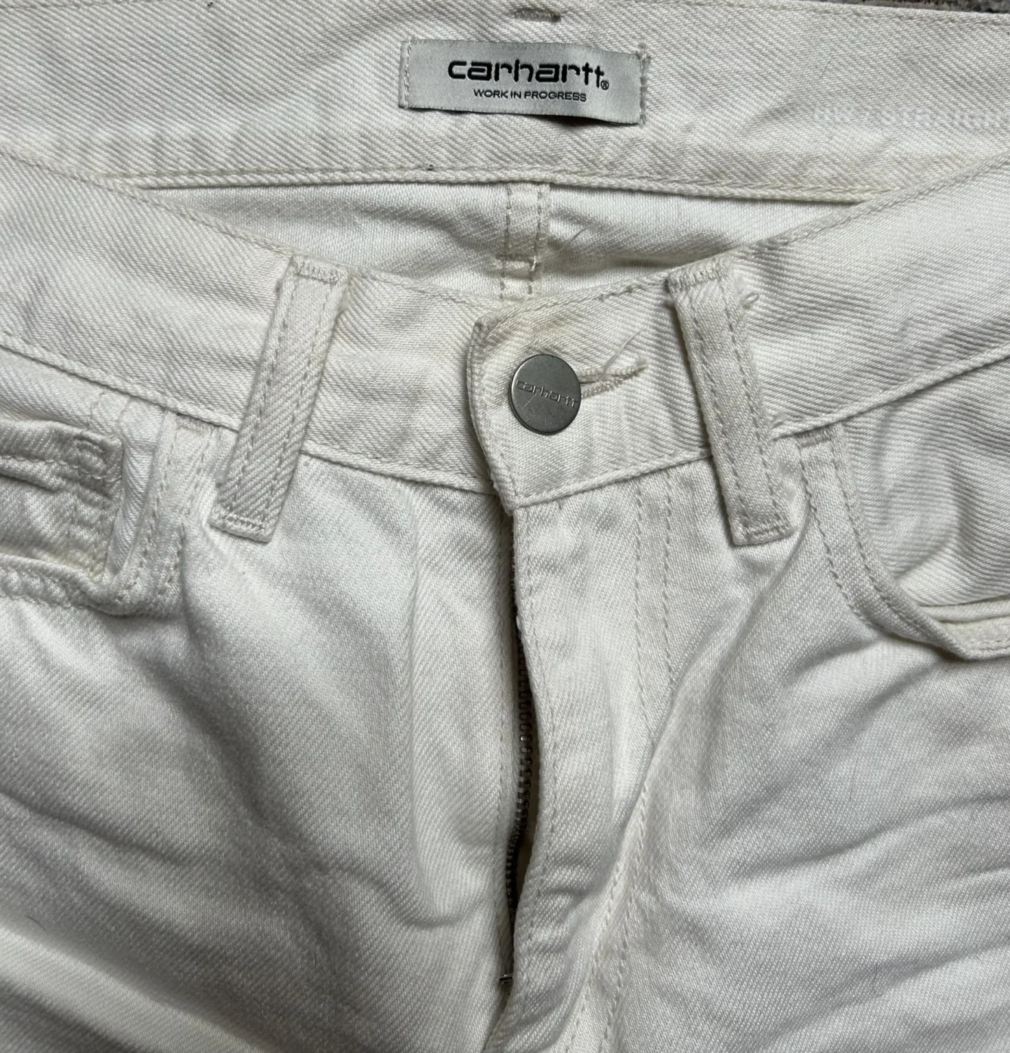 Image for Carhartt white denim trousers