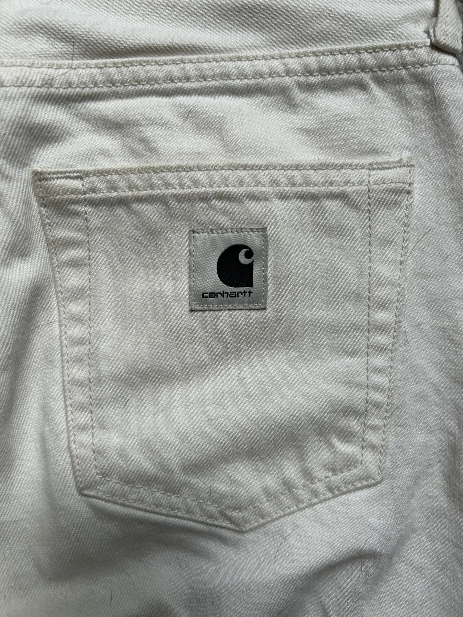 Image for Carhartt white denim trousers