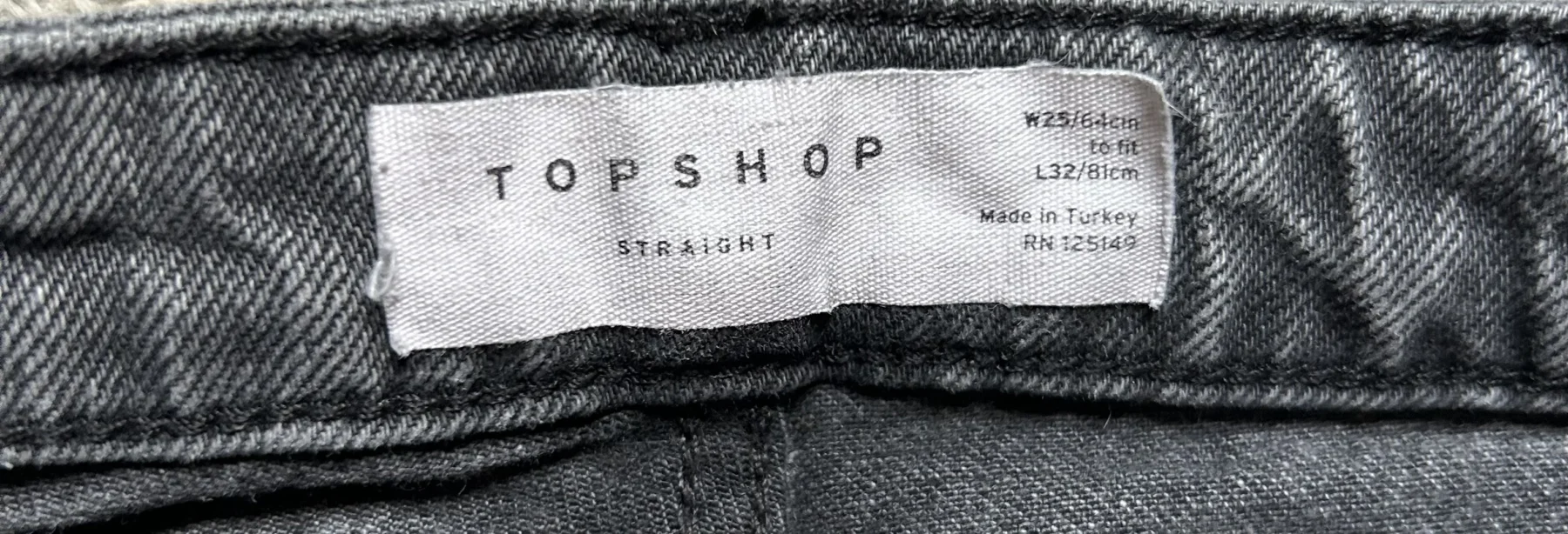 Image for Faded grey denim trousers, straight-leg fit to the ankle