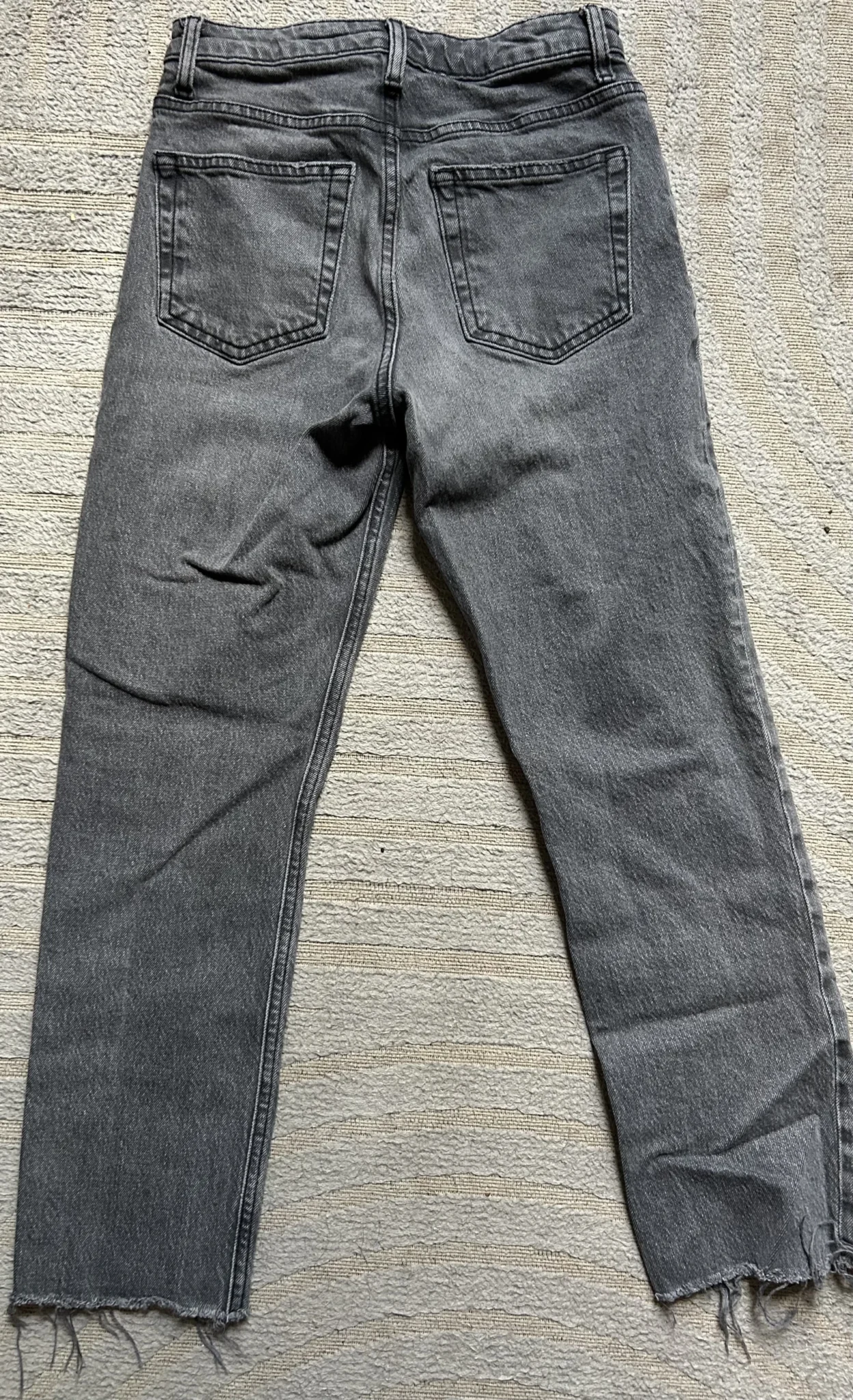 Image for Faded grey denim trousers, straight-leg fit to the ankle