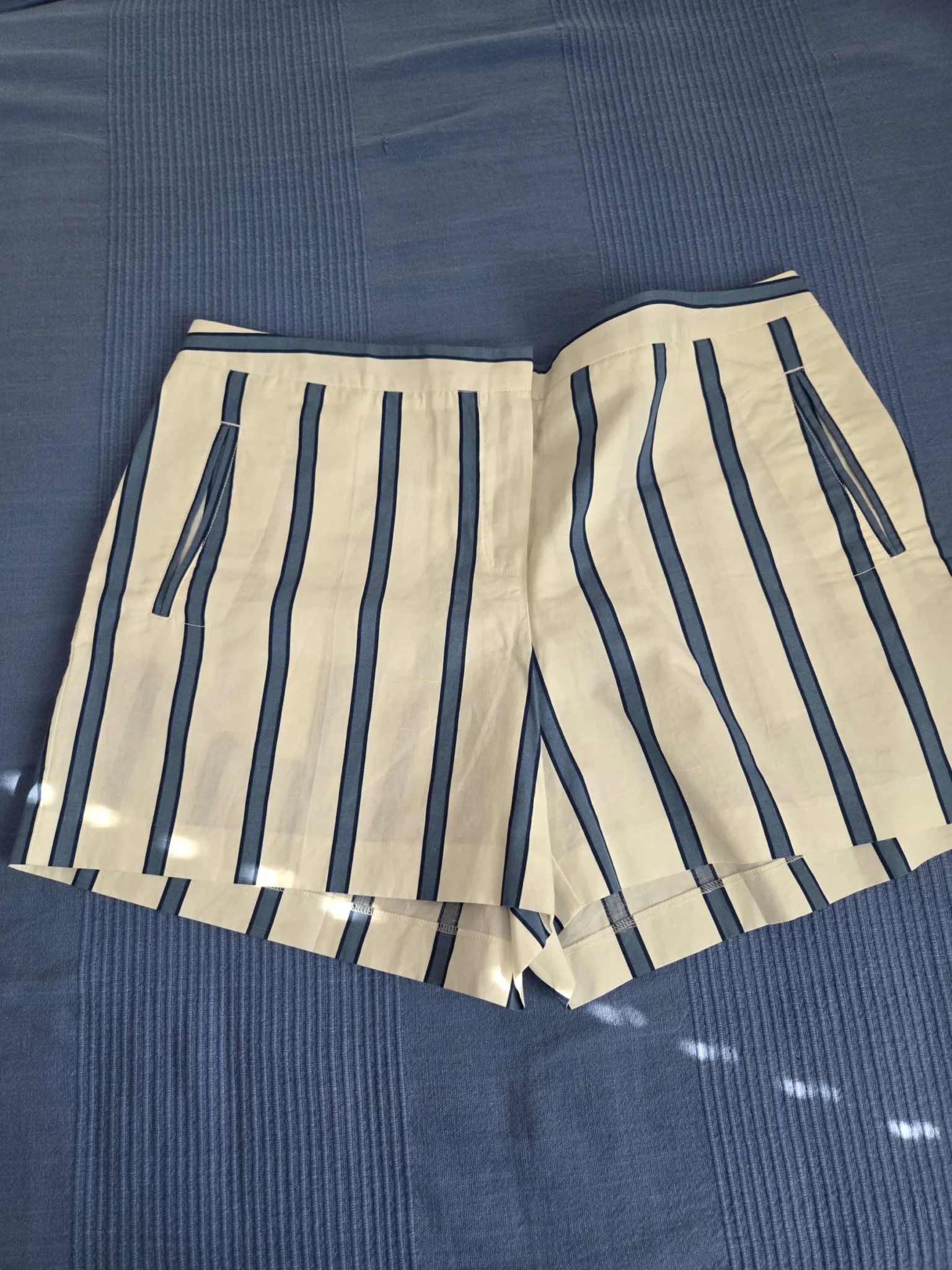 Featured image for Lacoste shorts with blue stripes