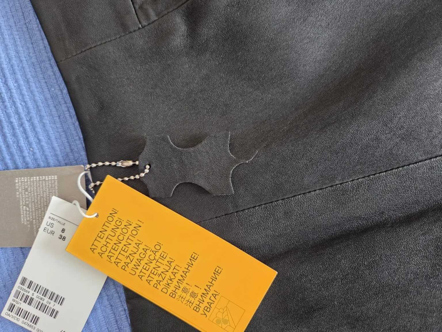 Image for Black leather skirt
