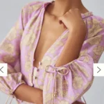 Thumbnail for Robe Kivari fleuri mélange lin