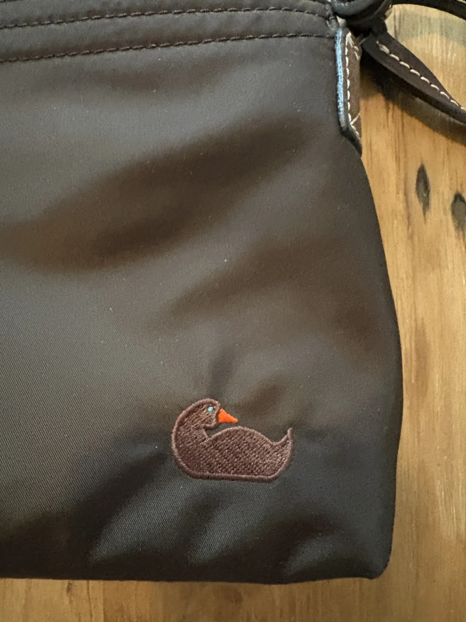 Image for Dooney & Bourke shoulder bag – brown nylon, leather & pink lining