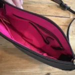 Thumbnail for Dooney & Bourke shoulder bag – brown nylon, leather & pink lining