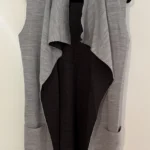 Featured thumbnail for Paraphrase long sleeveless jacket – grey and black – Size L / 14–40