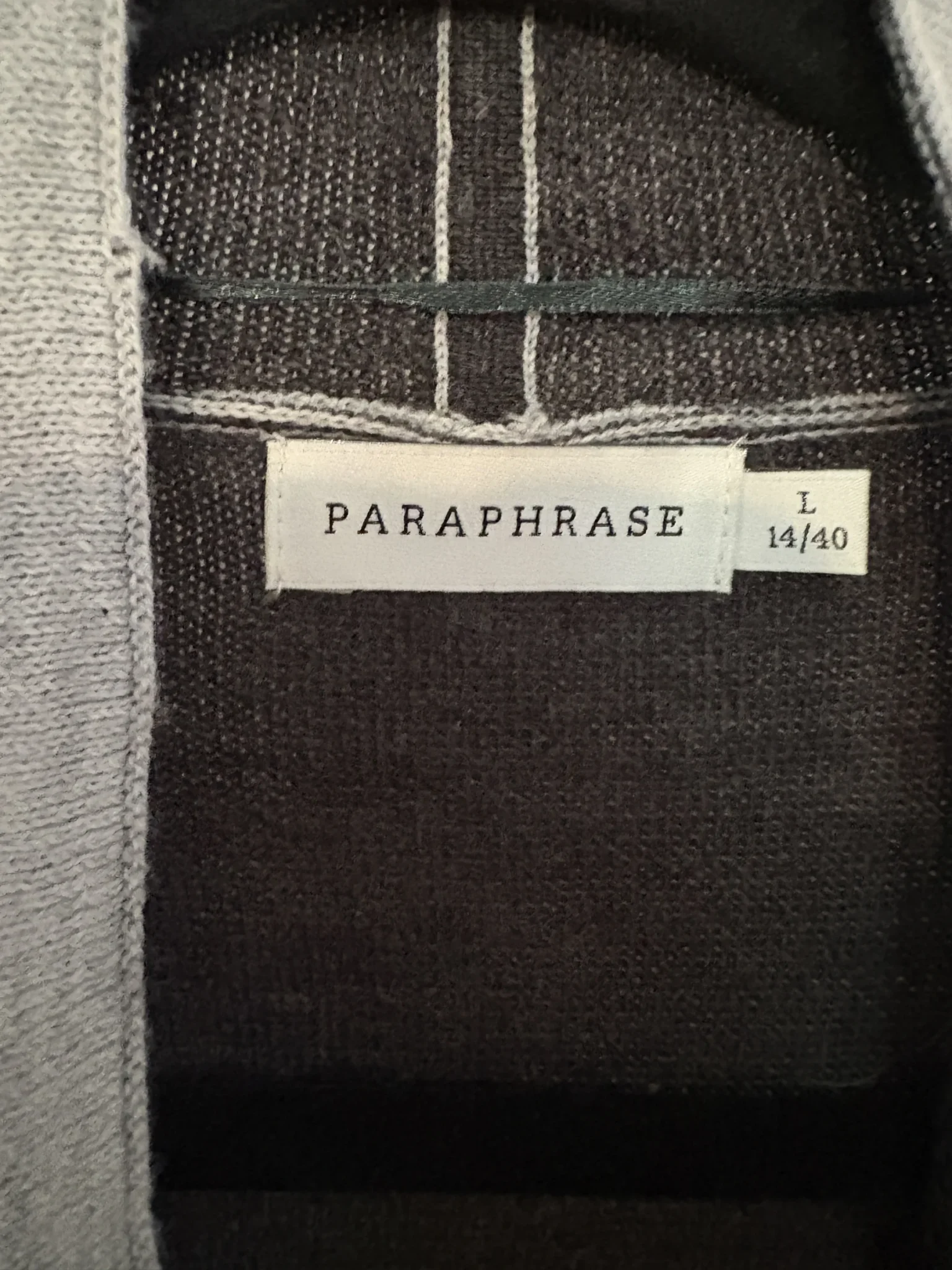 Image for Paraphrase long sleeveless jacket – grey and black – Size L / 14–40
