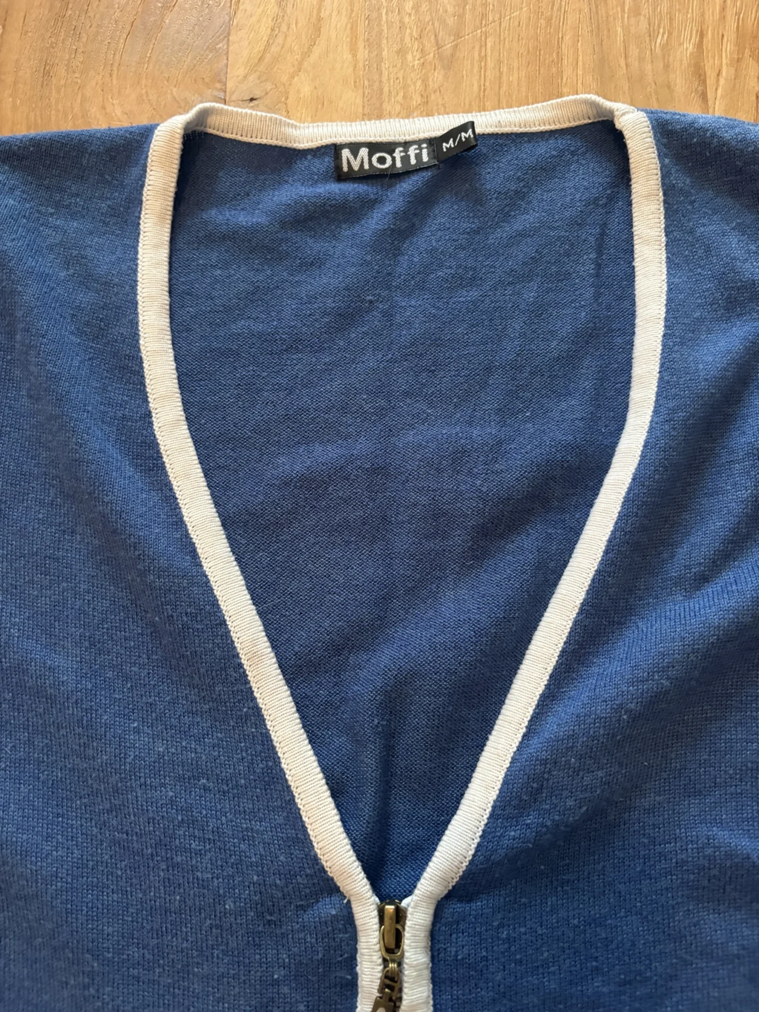 Image for Moffi blue and white zipped cardigan – Size M/M