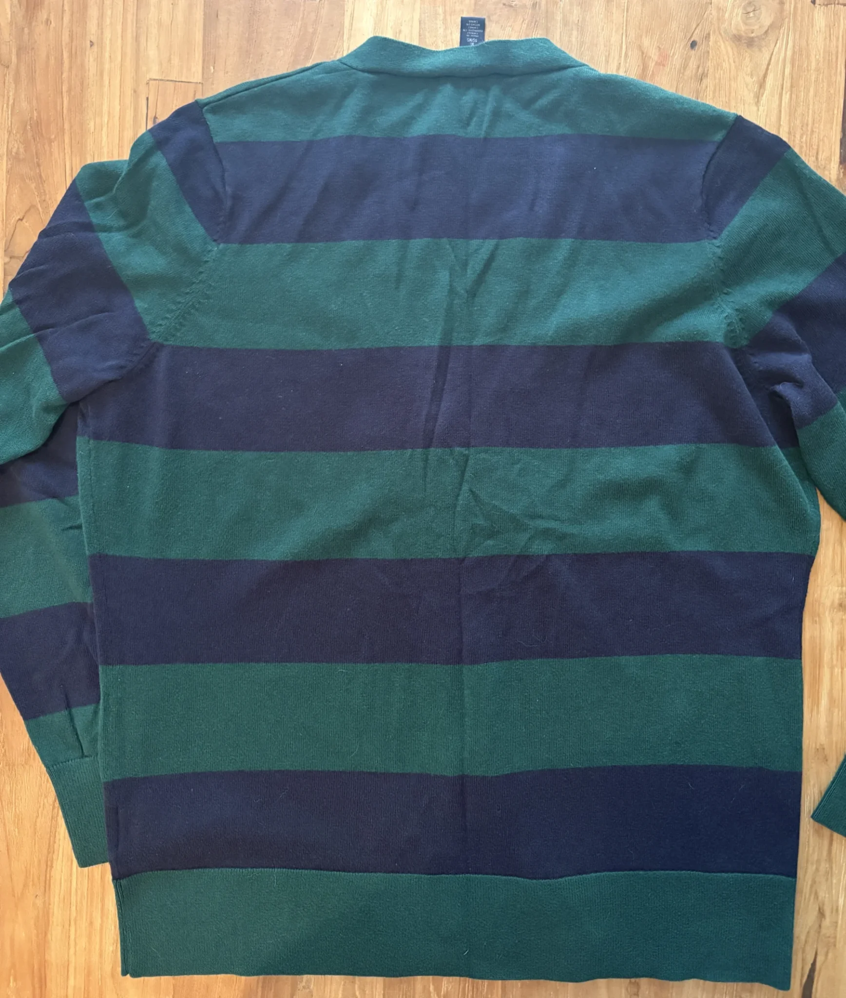 Image for Tommy Hilfiger green and navy striped cardigan – Size XL