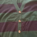 Thumbnail for Tommy Hilfiger green and navy striped cardigan – Size XL