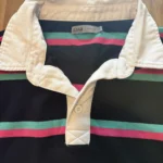 Thumbnail for DJAB long-sleeved rugby polo shirt by Simons – black, pink and turquoise – Size L