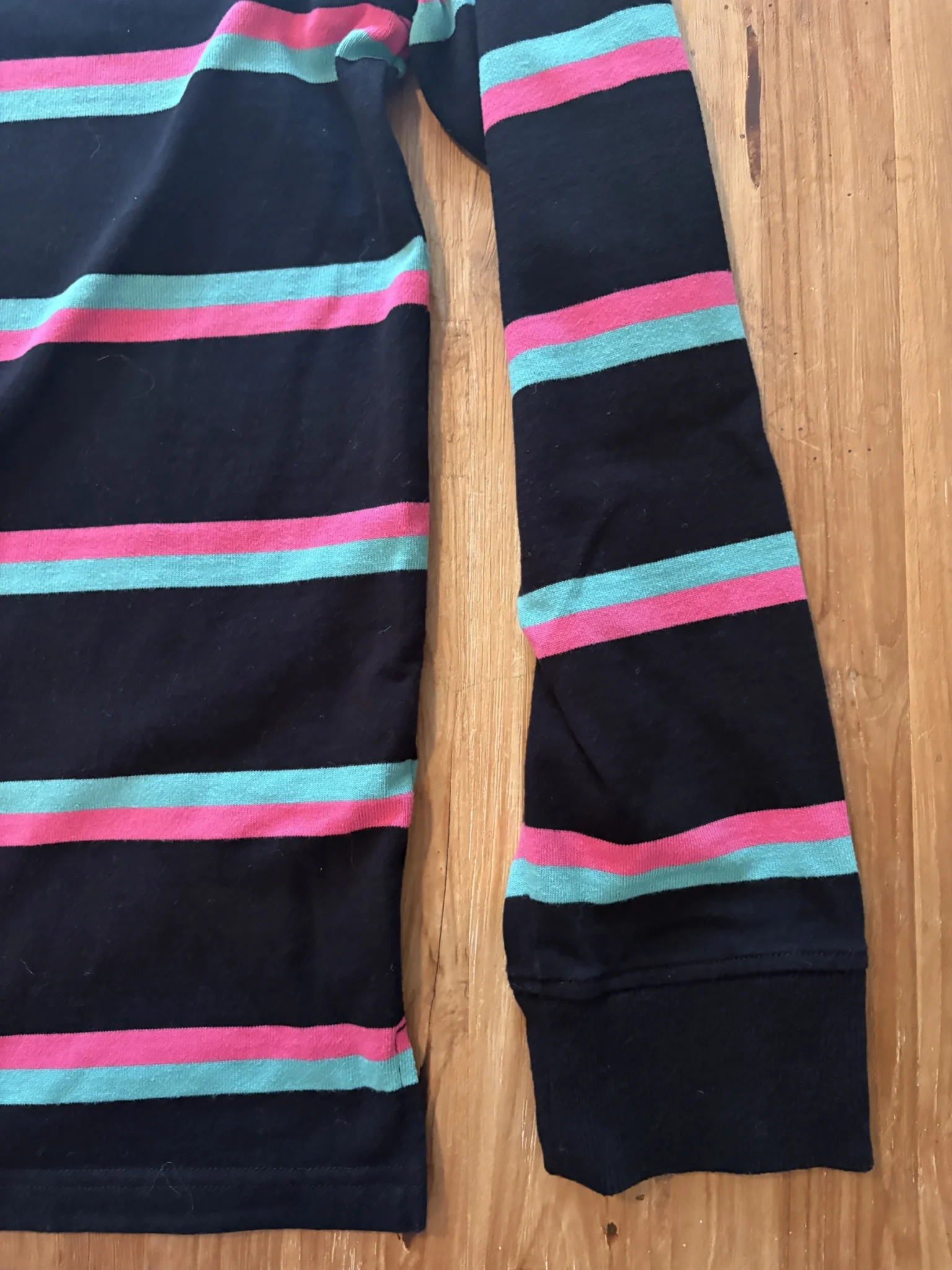 Image for DJAB long-sleeved rugby polo shirt by Simons – black, pink and turquoise – Size L