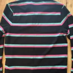 Thumbnail for DJAB long-sleeved rugby polo shirt by Simons – black, pink and turquoise – Size L