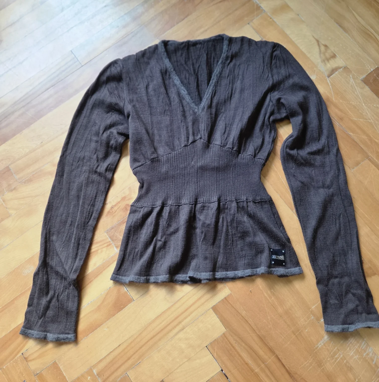 Featured image for JUST CAVALLI-Pull à col en V Marron