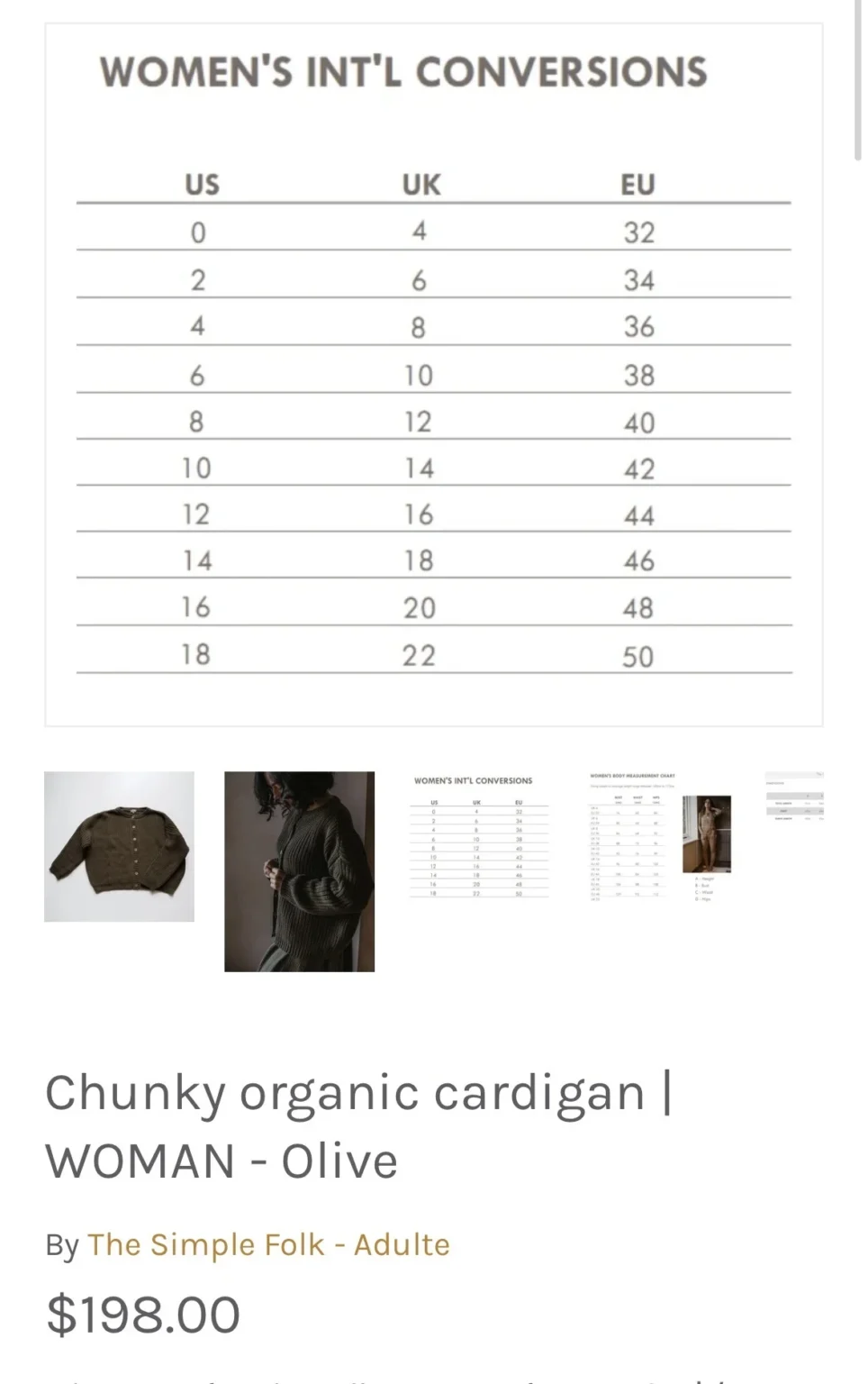 Image for The Simple Folk - Organic Chunky Cardigan