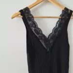 Featured thumbnail for High-necked V-neck lace top