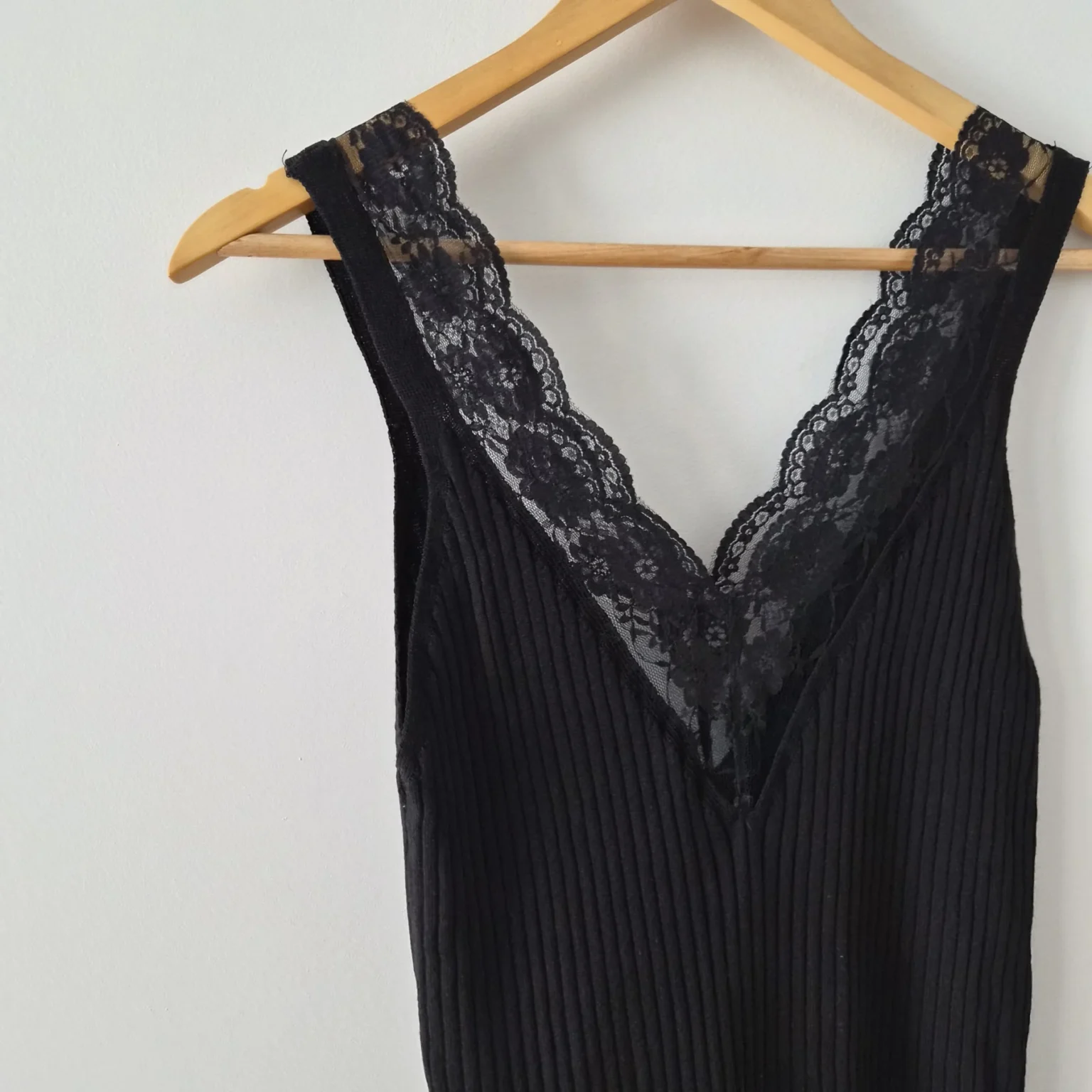 Featured image for High-necked V-neck lace top