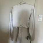 Thumbnail for Crop top with flared sleeves in satin