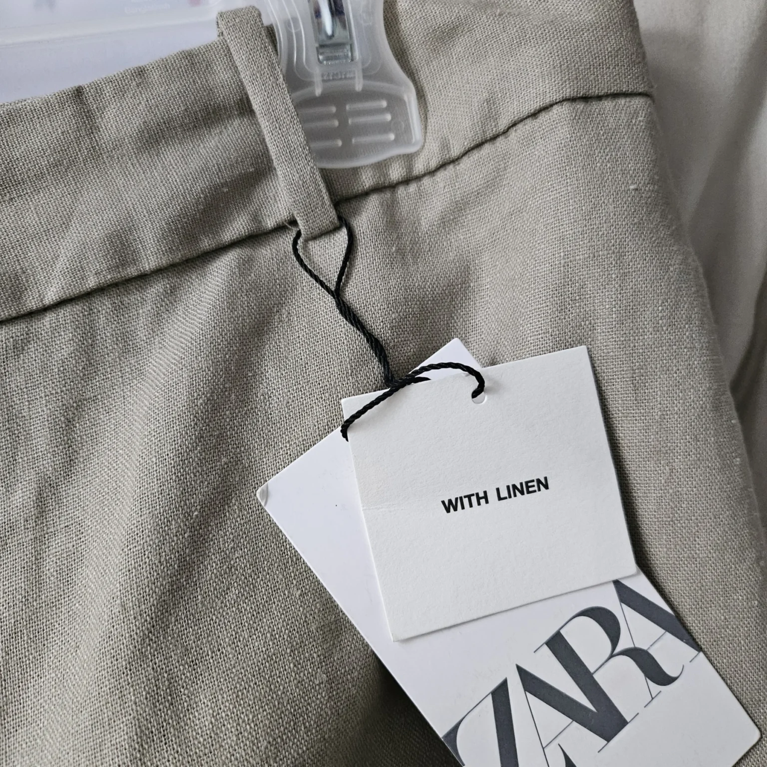 Image for Straight-leg linen trousers