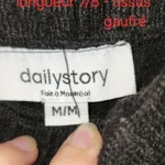Thumbnail for Pantalon 7/8 noire gaufré fait au Québec