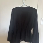Thumbnail for Tie-front cardigan with flared sleeves