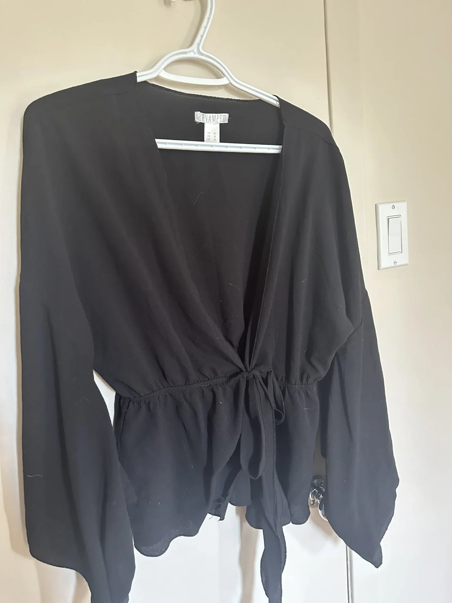 Image for Tie-front cardigan with flared sleeves
